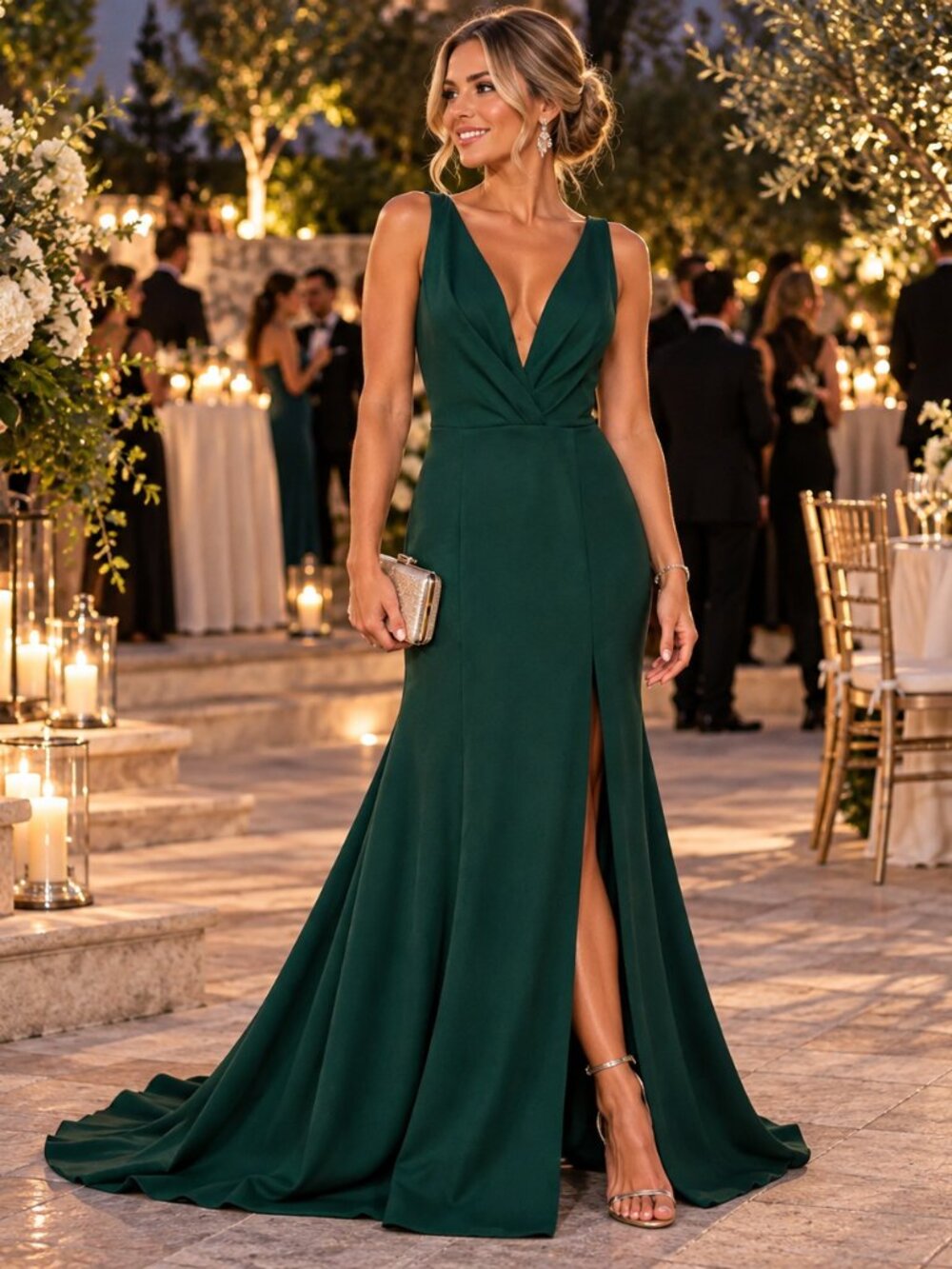Fashion Nova Milana Emerald Green Maxi Dress Size M NWT